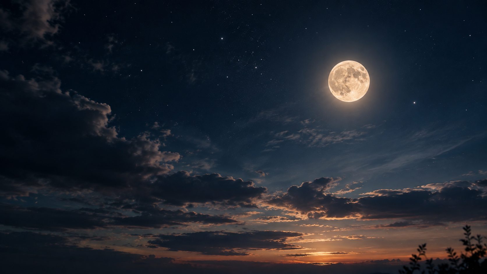 Pleine lune dans un ciel nocturne